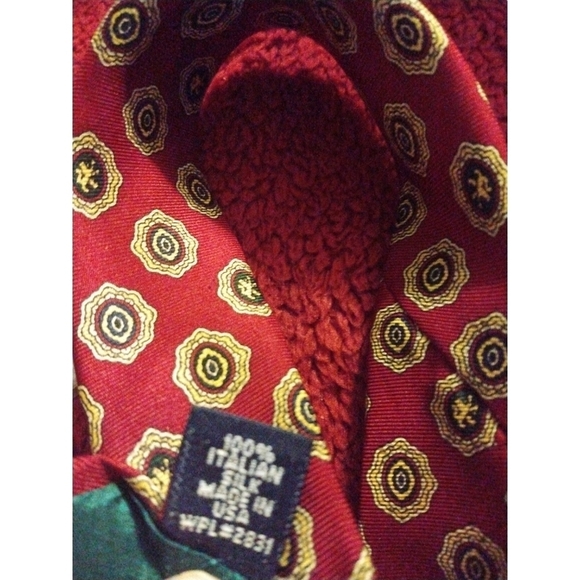 90's Tommy Hilfiger Italian Silk (100%) Tie Geo Regal Crest Design Color Block - Picture 8 of 8